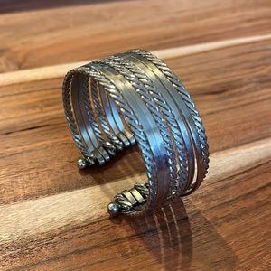 Chico's Silver Braided Bangle Cuff Bracelet